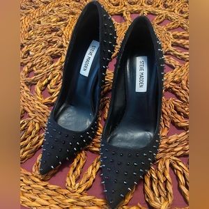 Steve Madden, Size 7 - Black Spiked Heel Pumps